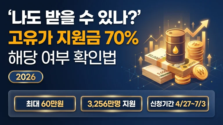 나도 받을 수 있나? 고유가 지원금 70% 해당 여부 확인법 (2026)