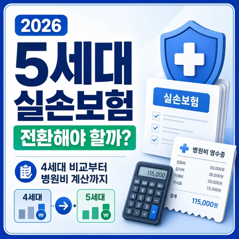 2026, 5세대 실손보험 전환해야 할까? 4세대 비교부터 병원비 계산까지