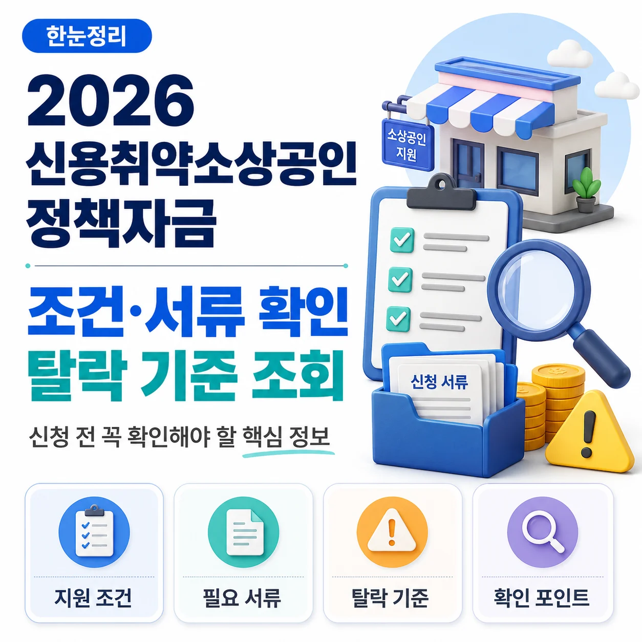 2026 신용취약소상공인 정책자금 조건·서류 확인하고 신청 전 탈락 기준 조회하기
