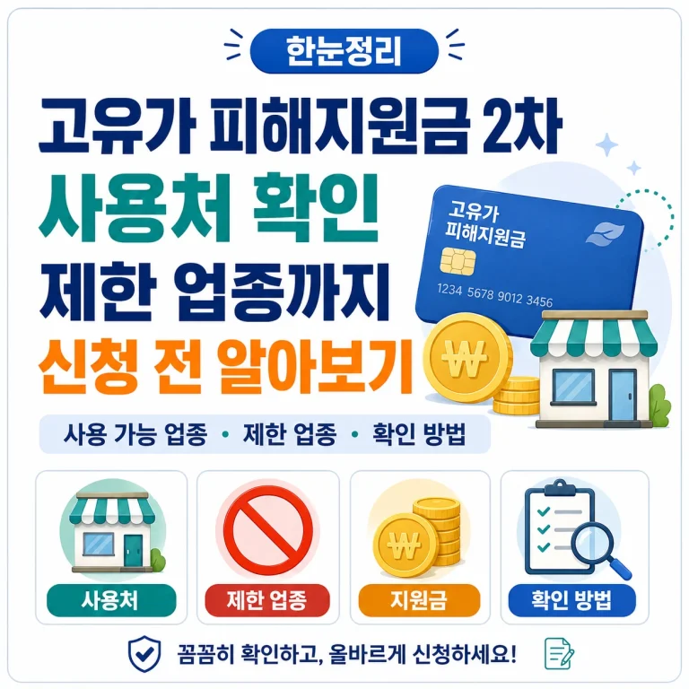 고유가 피해지원금 2차 사용처 조회하고 제한 업종까지 신청 전 확인하기