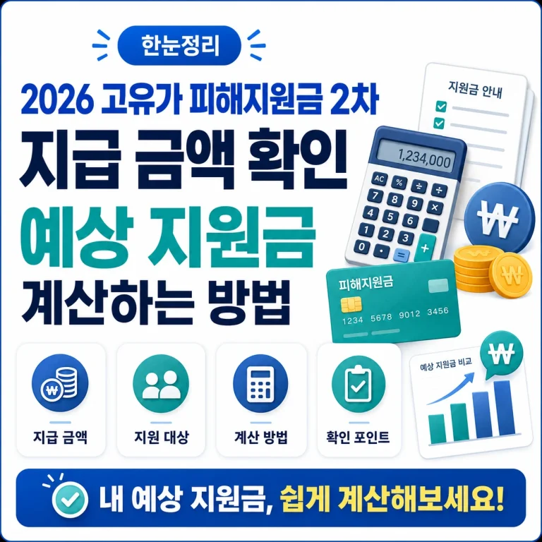 2026 고유가 피해지원금 2차 금액 조회부터 예상 지원금 계산까지