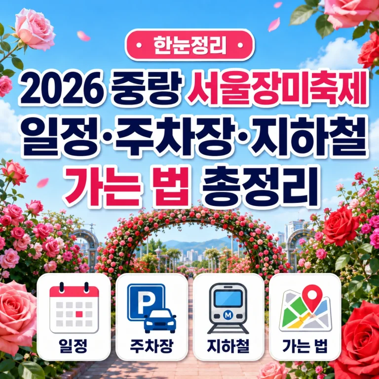 2026 중랑 서울장미축제 일정·주차장·지하철 가는 방법