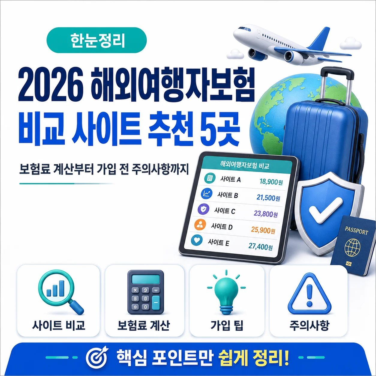 2026 해외여행자보험 비교 사이트 추천 5곳, 보험료 계산부터 가입 전 주의사항까지