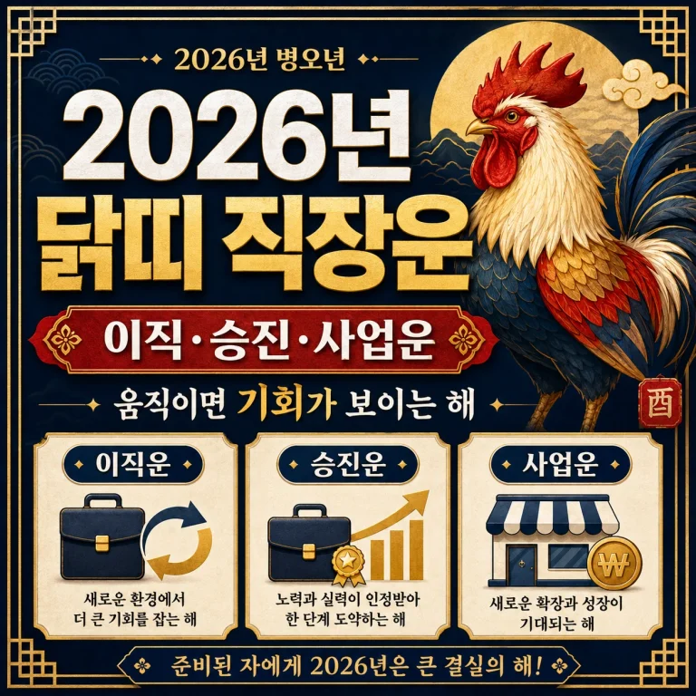 닭띠 직장운 2026｜이직·승진·사업운, 움직이면 기회가 보이는 해