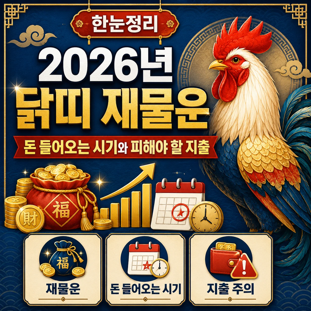 2026년 닭띠 재물운, 돈 들어오는 시기와 피해야 할 지출