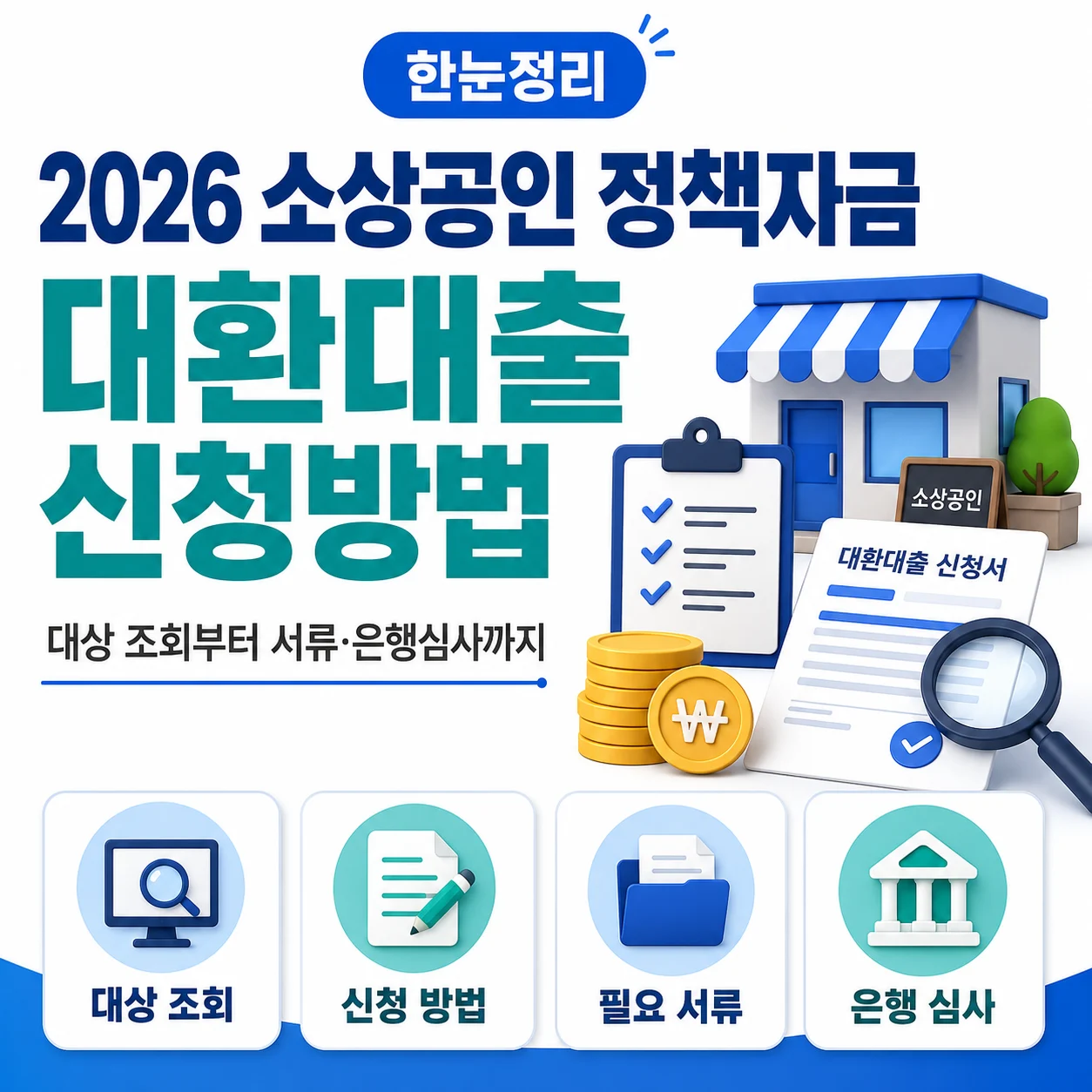 2026 소상공인 정책자금 대환대출 신청방법｜대상 조회부터 서류·은행심사까지