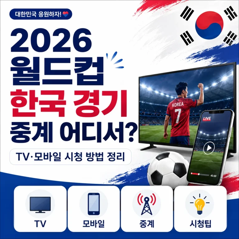 2026 월드컵 한국 경기 중계 어디서? TV·모바일 시청 방법 정리