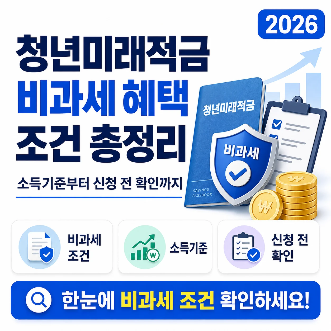 2026 청년미래적금 비과세 혜택 조건 총정리｜소득기준부터 신청 전 확인까지