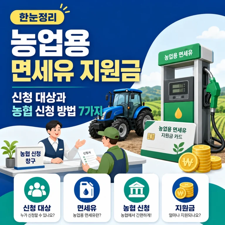 농업용 면세유 지원금 신청 대상과 농협 신청 방법 7가지