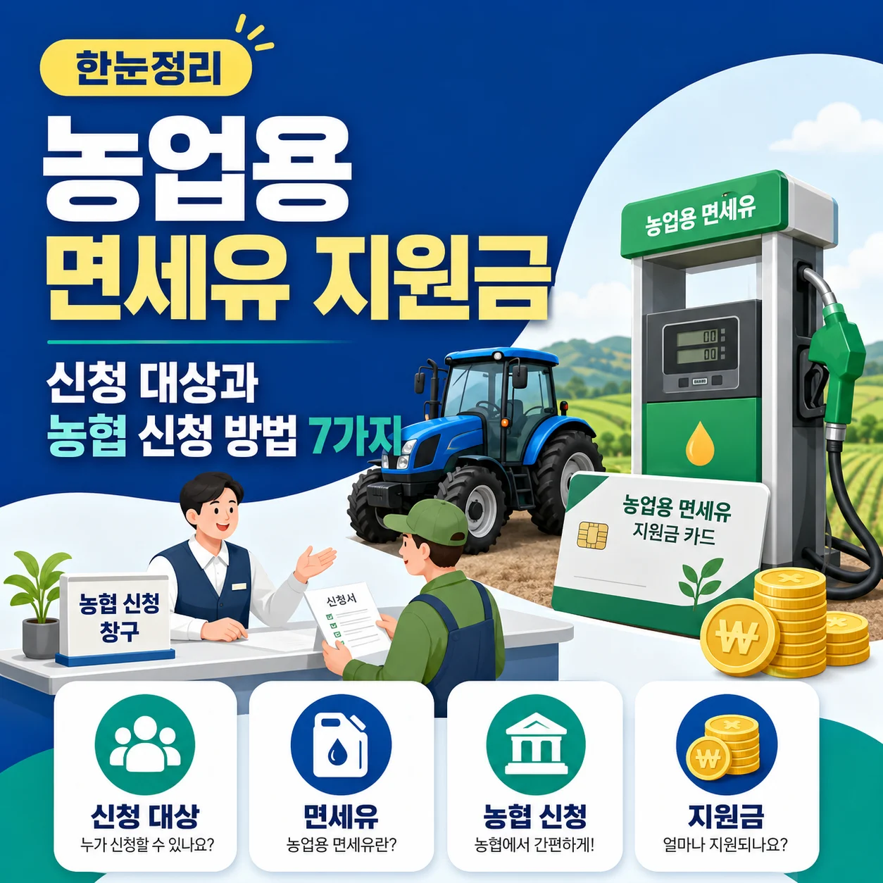농업용 면세유 지원금 신청 대상과 농협 신청 방법 7가지