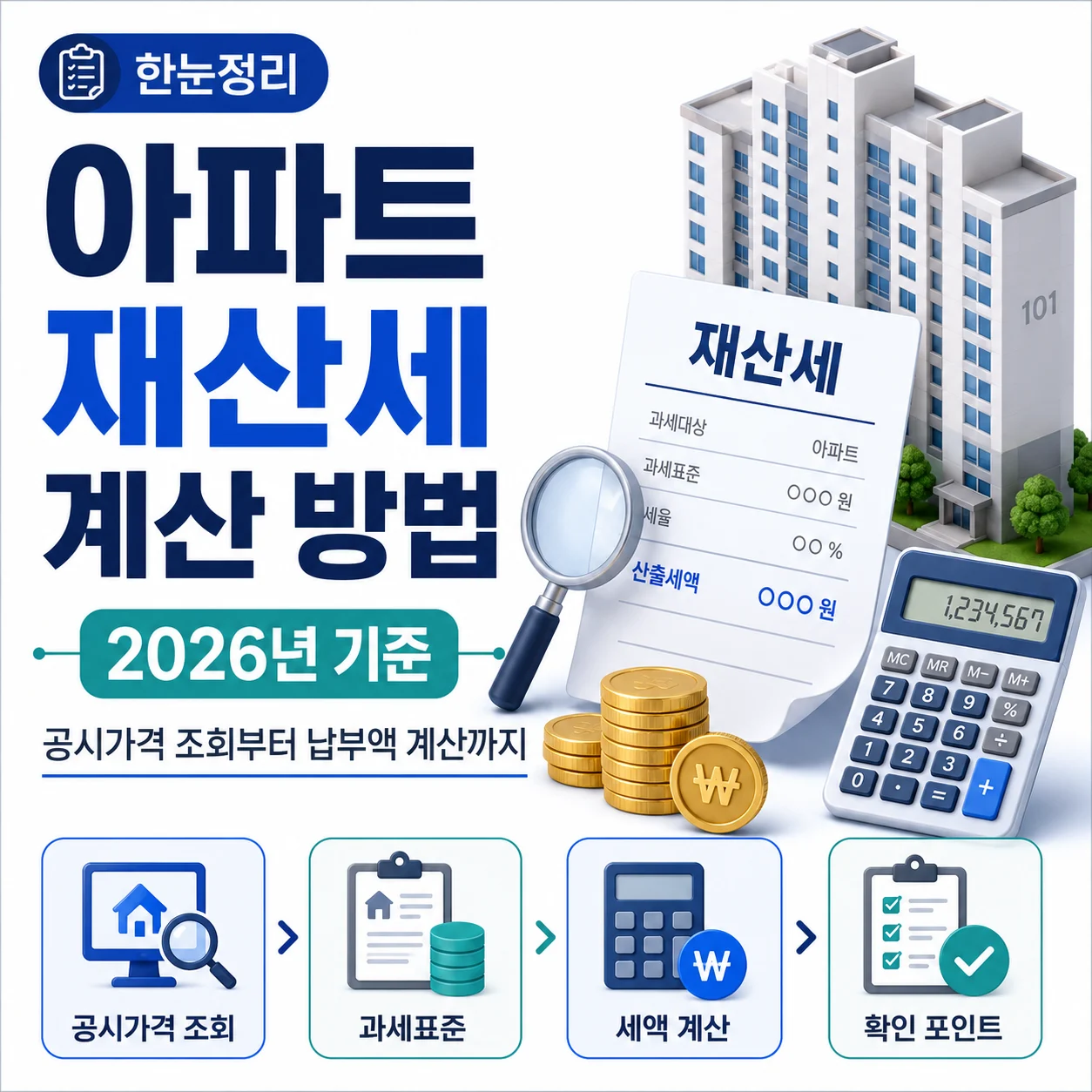 아파트 재산세 계산 방법 2026년 기준, 공시가격 조회부터 납부액 계산까지