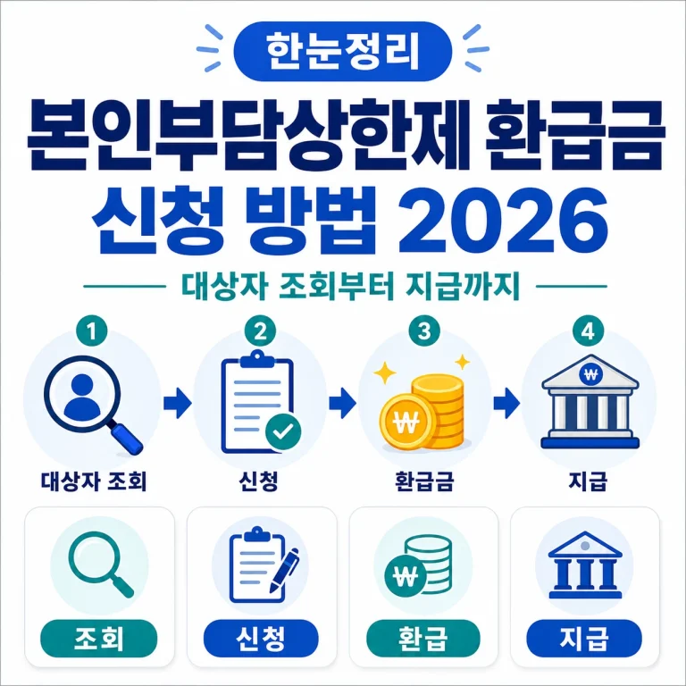 본인부담상한제 환급금 신청 방법 2026｜대상자 조회부터 지급까지