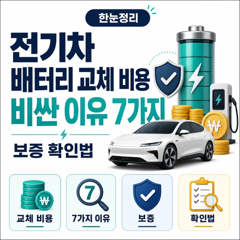 전기차 배터리 교체 비용 비싼 이유 7가지와 보증 확인법