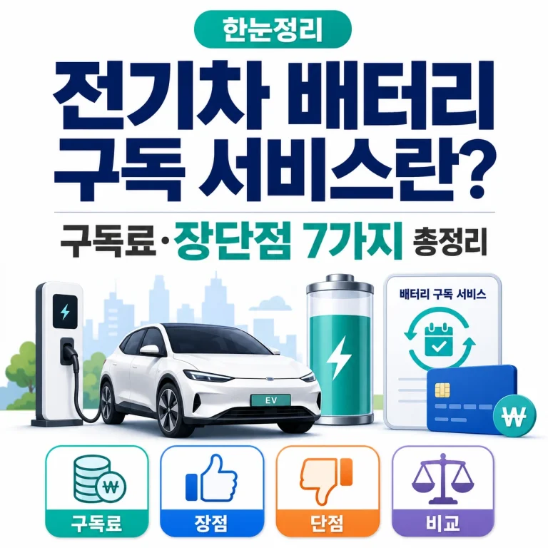 전기차 배터리 구독 서비스란? 구독료·장단점 7가지 총정리