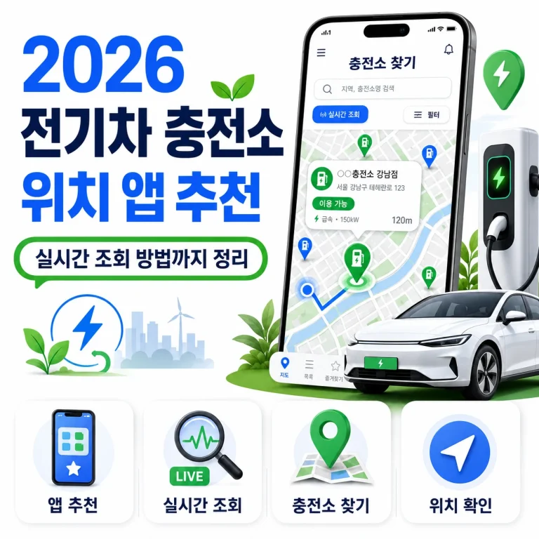 전기차 충전소 위치 앱 추천 2026년 기준, 실시간 조회 방법까지 정리