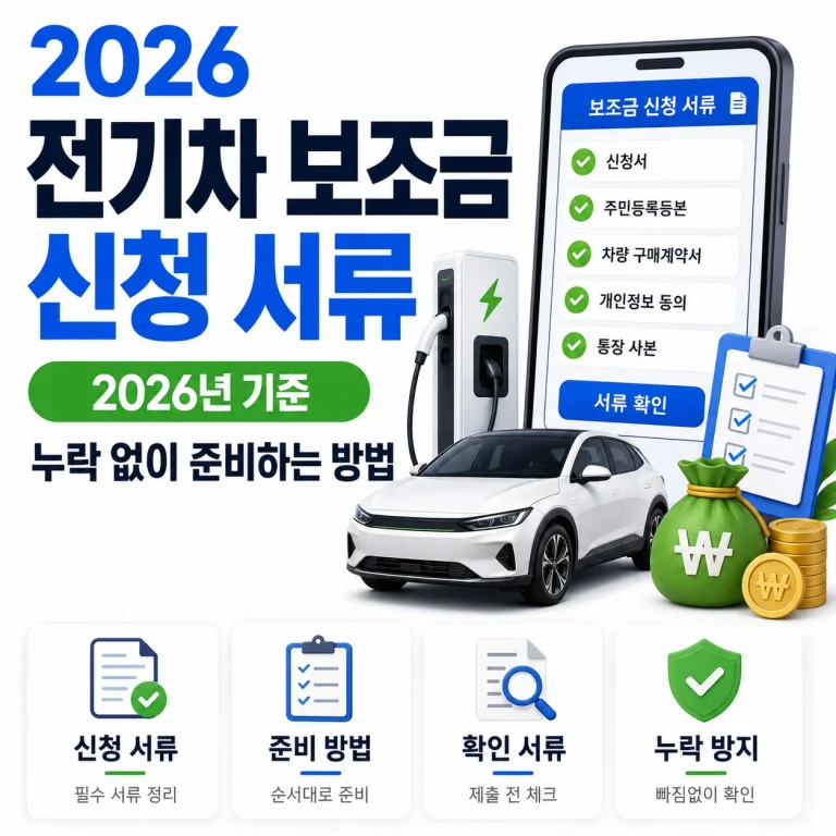 전기차 보조금 신청 서류 2026년 기준｜누락 없이 준비하는 방법