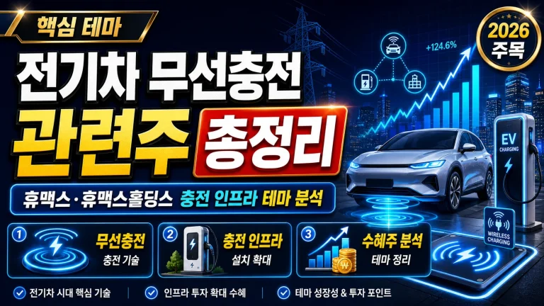 전기차 무선충전 관련주 총정리｜휴맥스·휴맥스홀딩스 충전 인프라 테마 분석