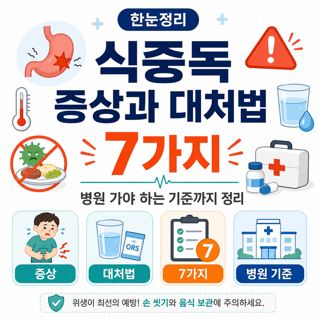 식중독 증상과 대처법 7가지, 병원 가야 하는 기준까지 정리
