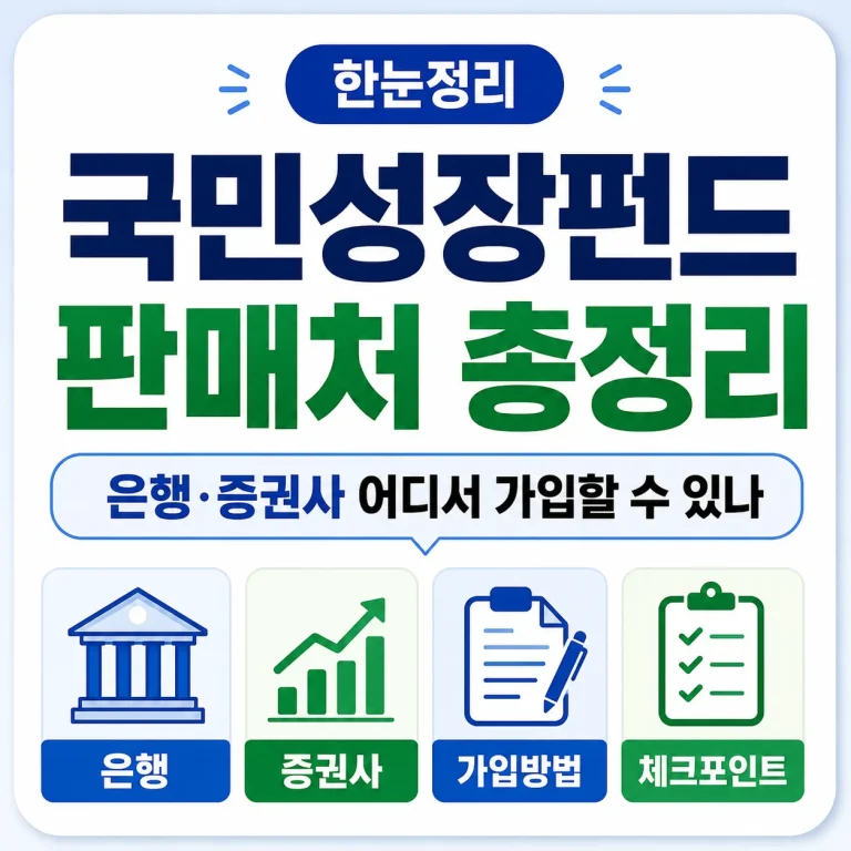 국민성장펀드 판매처 총정리｜은행·증권사 어디서 가입할 수 있나