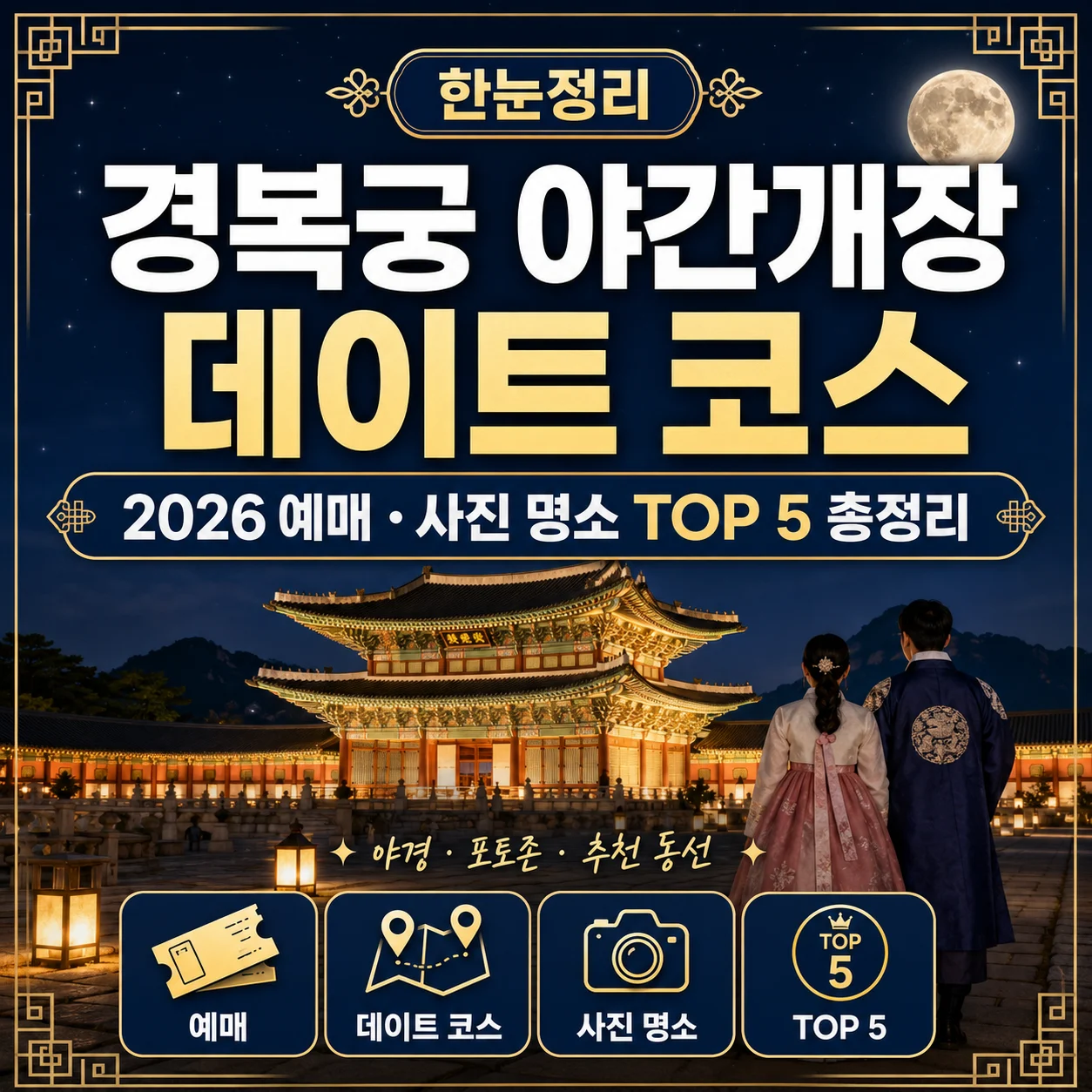 경복궁 야간개장 데이트 코스｜2026 예매·사진 명소 TOP 5 총정리