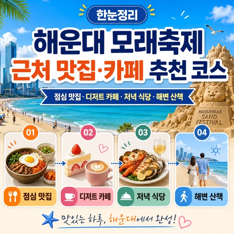 2026 해운대 모래축제 근처 맛집·카페 추천 코스
