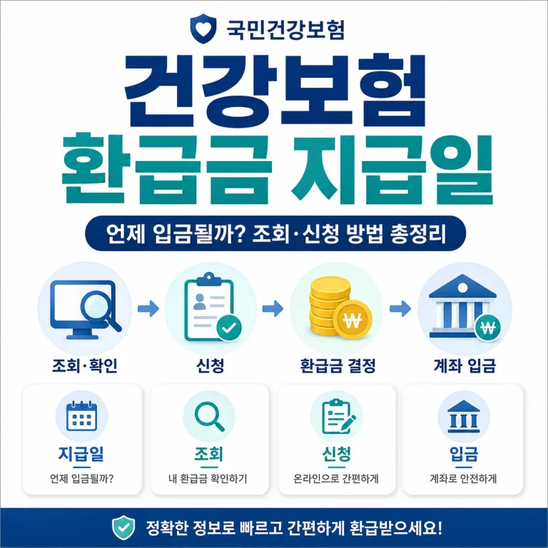 건강보험 환급금 지급일 언제 입금될까? 2026 조회·신청 방법 총정리