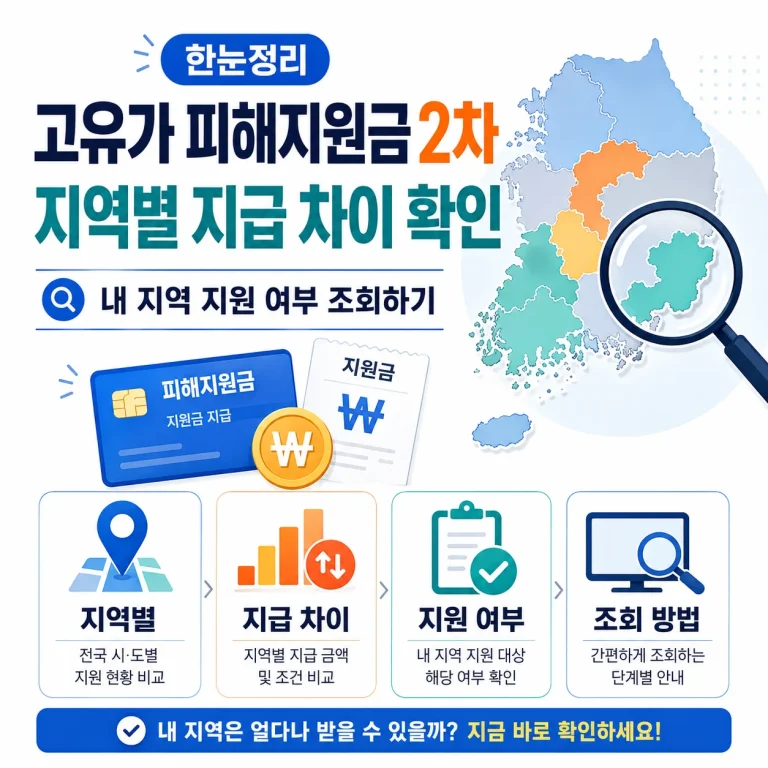 고유가 피해지원금 2차 지역별 지급 차이와 조회 방법