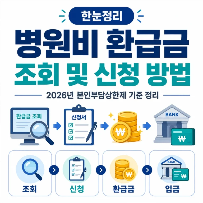 병원비 환급금 조회 및 신청 방법｜2026년 본인부담상한제 기준 정리