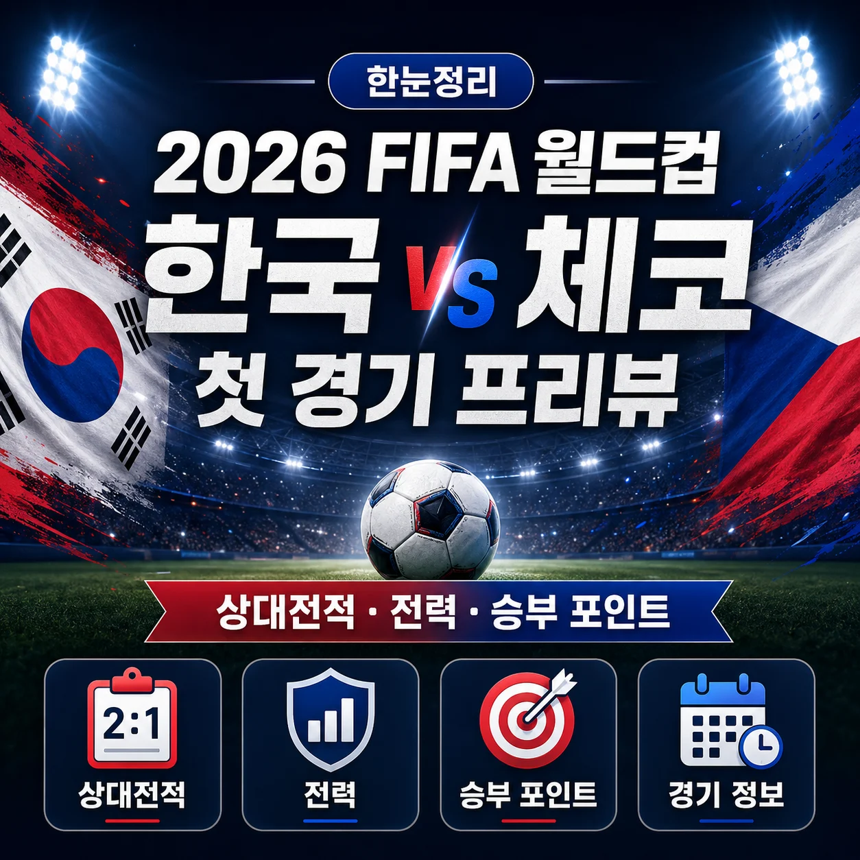 2026 FIFA 월드컵 한국 vs 체코 첫 경기 프리뷰｜상대전적·전력·승부 포인트
