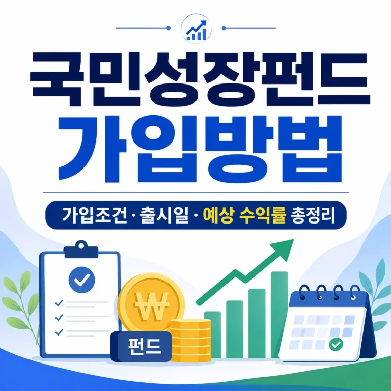 국민성장펀드 가입방법｜가입조건·출시일·예상 수익률 총정리