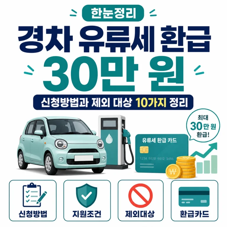 경차 유류세 환급 30만 원 신청방법과 제외 대상 10가지 정리