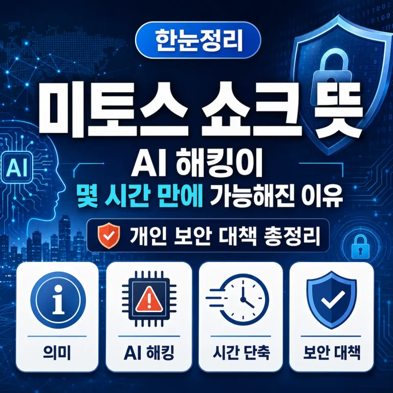 미토스 쇼크 뜻, AI 해킹이 몇 시간 만에 가능해진 이유와 개인 보안 대책