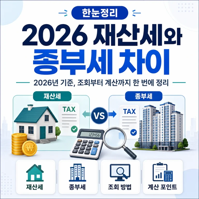 2026 재산세와 종부세 차이 2026년 기준, 조회부터 계산까지 한 번에 정리