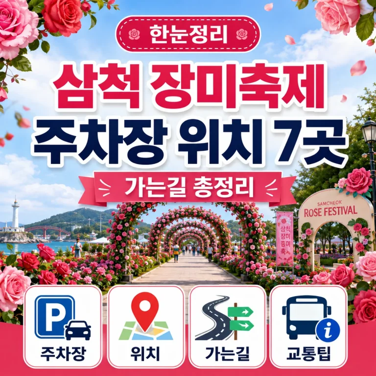 삼척 장미축제 주차장 위치 7곳과 가는길 총정리