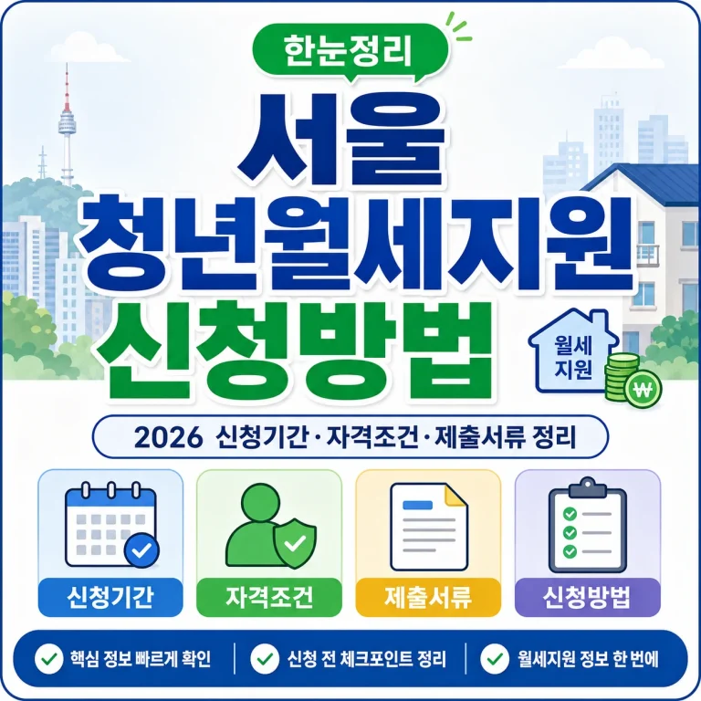 서울 청년월세지원 신청방법｜2026 신청기간·자격조건·제출서류 정리