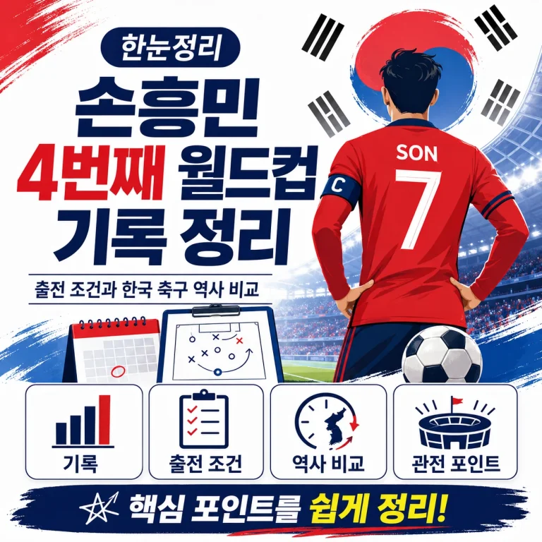 손흥민 4번째 월드컵 기록 정리, 출전 조건과 한국 축구 역사 비교