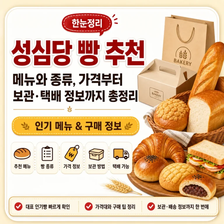 성심당 빵 추천 메뉴와 종류, 가격부터 보관·택배 정보까지 총정리