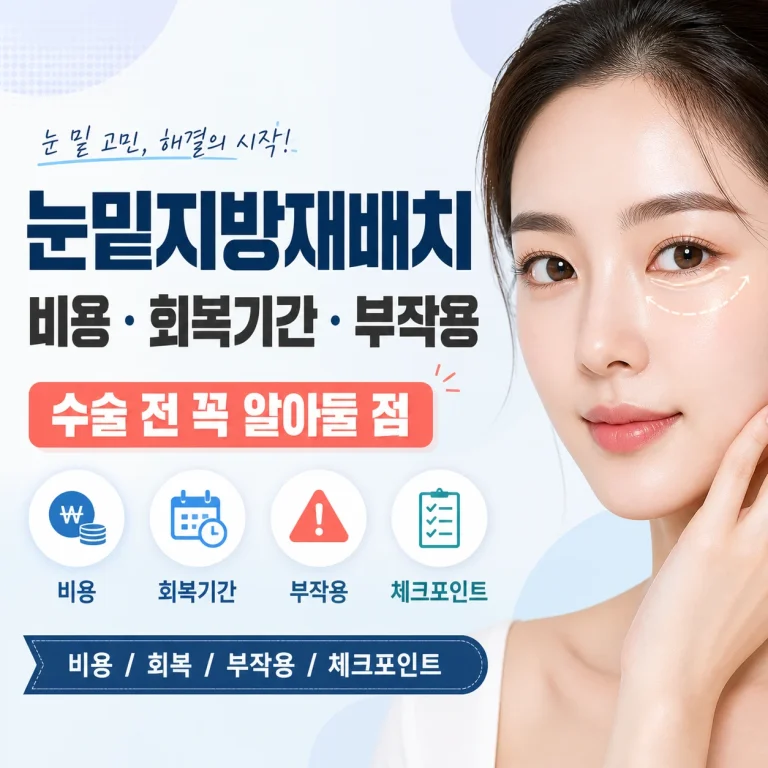 눈밑지방재배치 비용·회복기간·부작용, 수술 전 꼭 알아둘 점