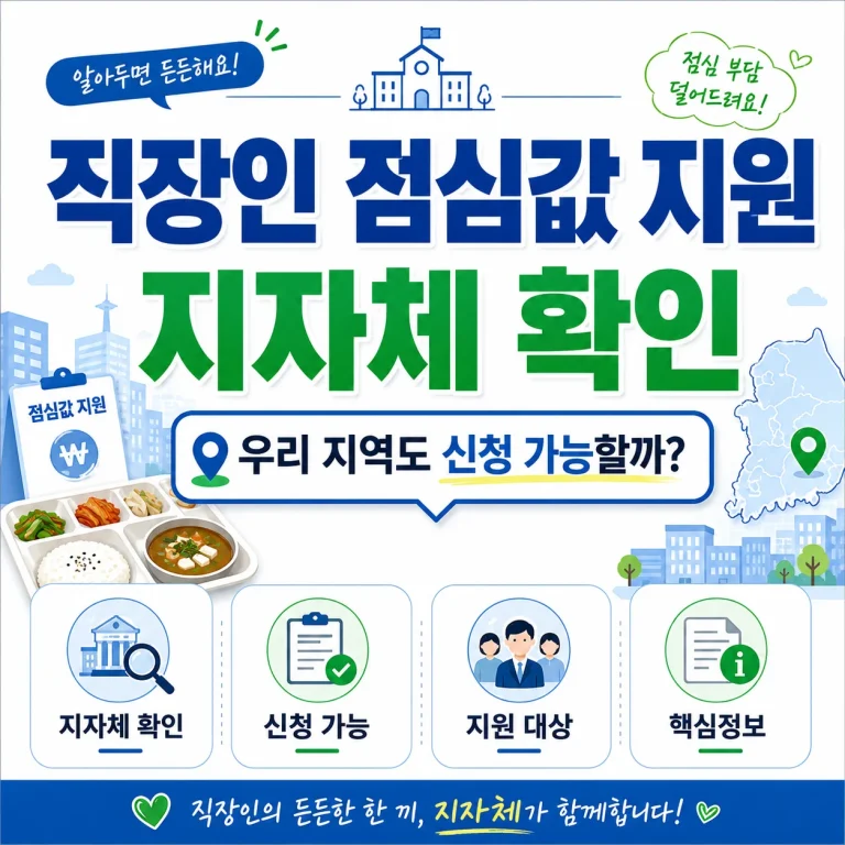직장인 점심값 지원 지자체 확인｜우리 지역도 신청 가능할까?