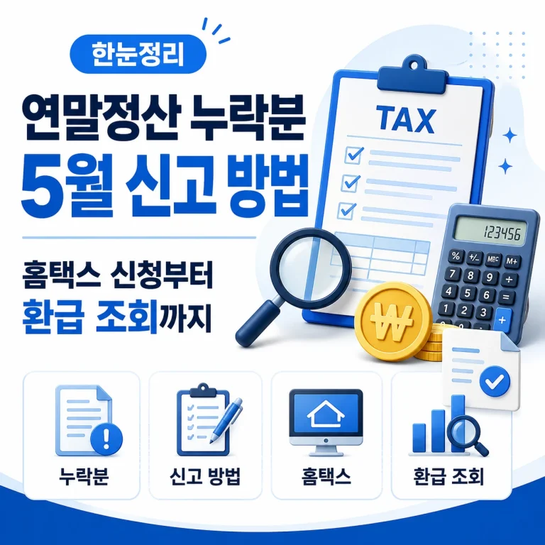 연말정산 누락분 5월 신고 방법, 홈택스 신청부터 환급 조회까지